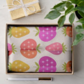 Mid-eeuwse appelen en aardbeien kleurrijk tissuepapier (Geschenk)