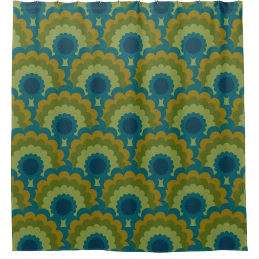 Mid-eeuwse mod 60s 70s douchegordijn (Voorkant)