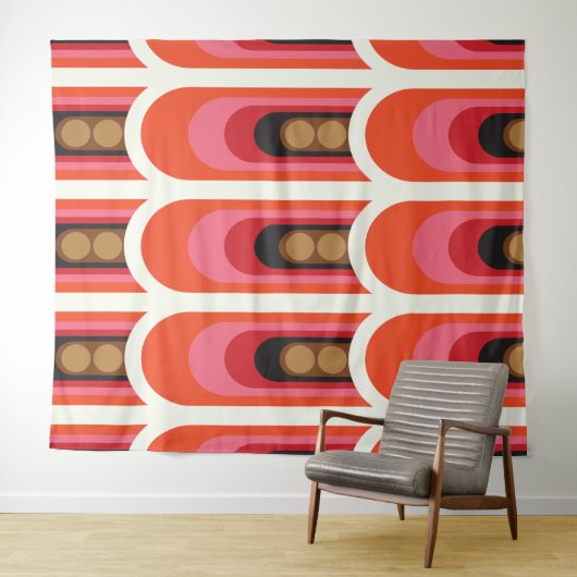 Mid-eeuwse mod retro tapestry wandkleed (In Situ (horizontaal))