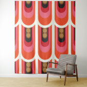 Mid-eeuwse mod retro tapestry wandkleed (In situ)