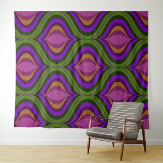 Mid-eeuwse mod retro tapestry wandkleed (In Situ (horizontaal))