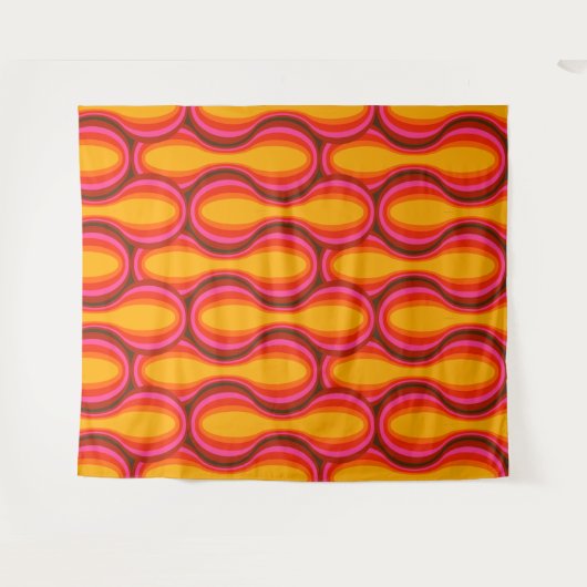 Mid-eeuwse mod retro tapestry wandkleed (Voorkant (horizontaal))