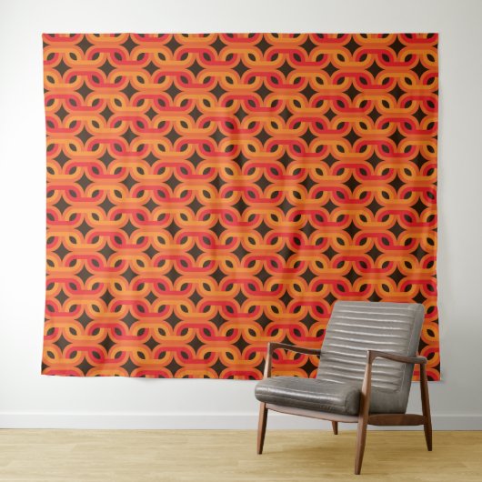 Mid-eeuwse mod retro tapestry wandkleed (In Situ (horizontaal))