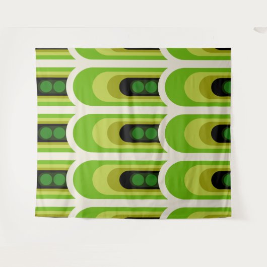 Mid-eeuwse mod retro tapestry wandkleed (Voorkant (horizontaal))