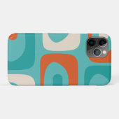 Mid-eeuwse Modern Piquet Pattern Blauwgroen Sinaas Case-Mate iPhone Case (Achterkant (horizontaal))