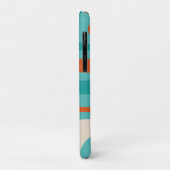 Mid-eeuwse Modern Piquet Pattern Blauwgroen Sinaas Case-Mate iPhone Case (Achterkant/links)