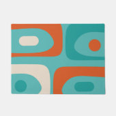 Mid-eeuwse Modern Piquet Pattern Blauwgroen Sinaas Deurmat (Voorkant)