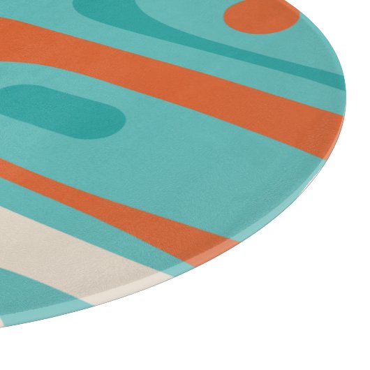 Mid-eeuwse Modern Piquet Pattern Blauwgroen Sinaas Snijplank (Hoek)