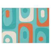 Mid-eeuwse Modern Piquet Pattern Blauwgroen Sinaas Tafelkleed (Voorkant (Horizontaal))