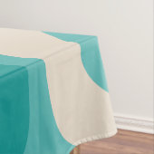 Mid-eeuwse Modern Piquet Pattern Blauwgroen Sinaas Tafelkleed (Voorbeeld)