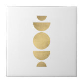 Mid-eeuwse Moderne Abstracte Moon Fases White Tegeltje (Voorkant)