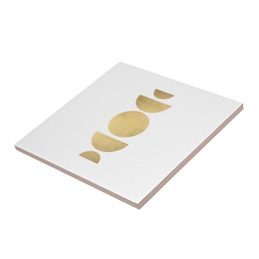 Mid-eeuwse Moderne Abstracte Moon Fases White Tegeltje (Zijkant)