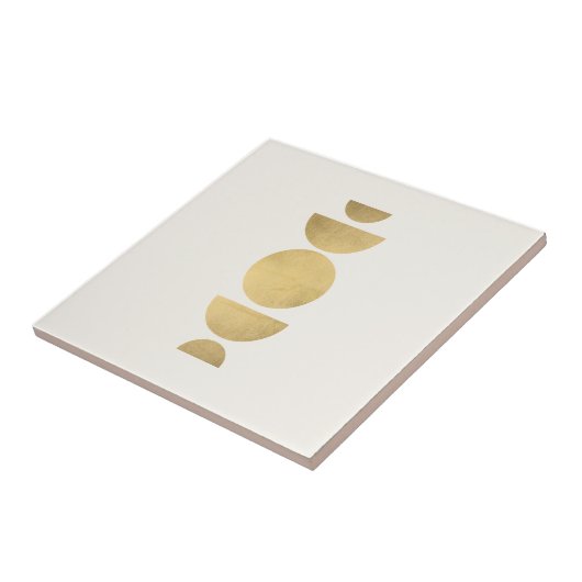 Mid-eeuwse moderne Abstracte moonfase ivoor Tegeltje (Zijkant)