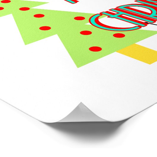 mid - eeuwse moderne kerst - boom retro poster (Hoek)