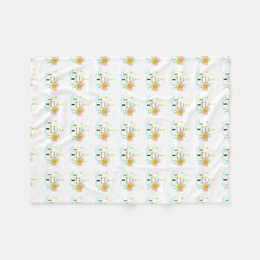 mid - eeuwse moderne kerstboomretro fleece deken (Voorkant (Horizontaal))