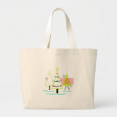 mid - eeuwse moderne kerstboomretro grote tote bag (Voorkant)