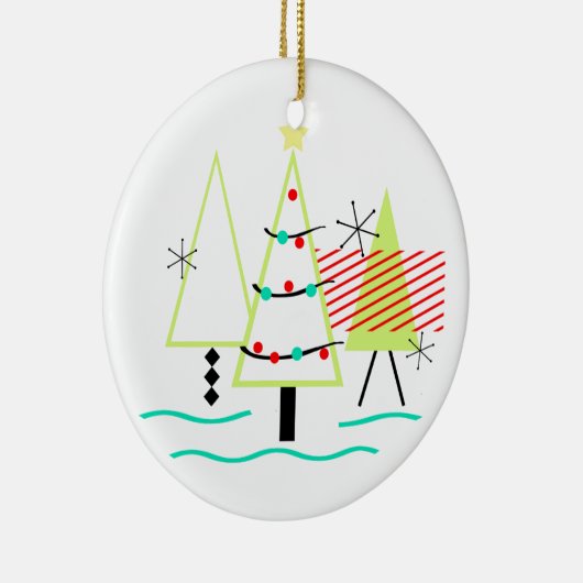 mid - eeuwse moderne kerstboomretro keramisch ornament (Rechts)