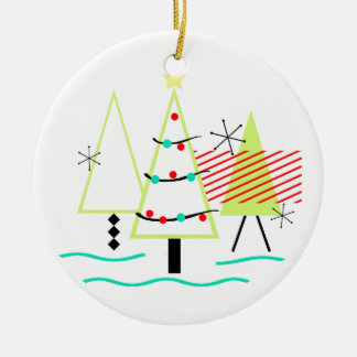 mid - eeuwse moderne kerstboomretro keramisch ornament