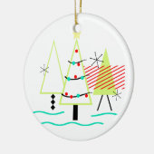 mid - eeuwse moderne kerstboomretro keramisch ornament (Links)