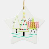 mid - eeuwse moderne kerstboomretro keramisch ornament (Voorkant)