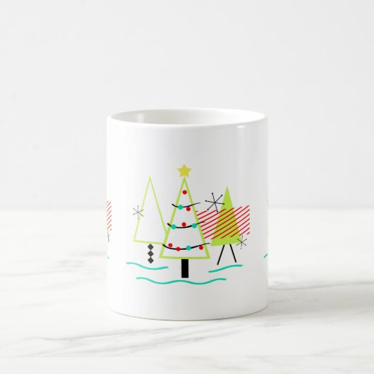 mid - eeuwse moderne kerstboomretro koffiemok (Center)