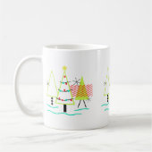 mid - eeuwse moderne kerstboomretro koffiemok (Links)