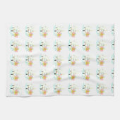 mid - eeuwse moderne kerstboomretro theedoek (Horizontaal)