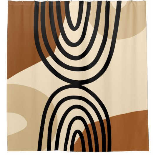 Mid-eeuwse Moderne regenboog Douchegordijn (Voorkant)