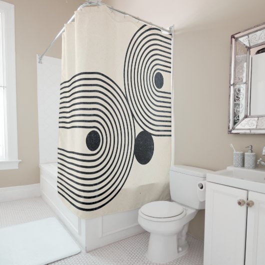 Mid-eeuwse Moderne regenboog Douchegordijn (In situ)