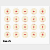 Mid-eeuwse Moderne Retro Xmas Star Personalized Ronde Sticker (Vel)