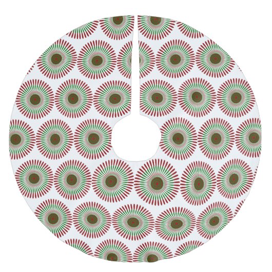 Mid-eeuwse moderne rode en groene sneeuwvlok kerstboom rok (Voorkant)