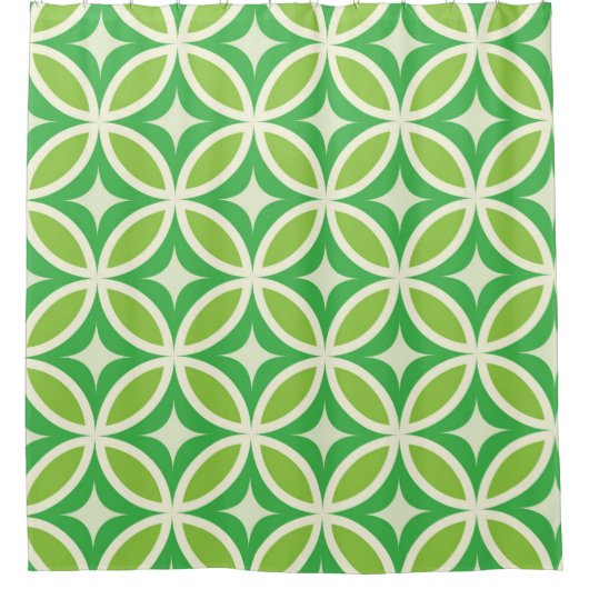 Mid-eeuwse moderne Starbursts zijn groen Douchegordijn (Voorkant)