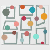 Mid-eeuwse moderne trapezzoïden en cirkels cadeaupapier (Vlak)