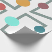 Mid-eeuwse moderne trapezzoïden en cirkels cadeaupapier (Hoek)