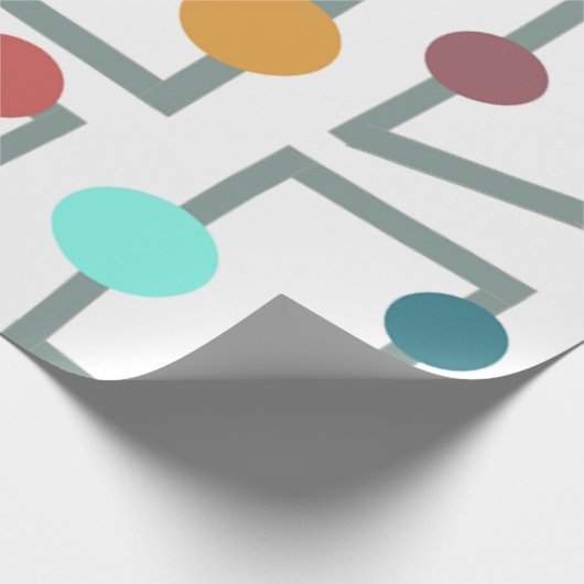 Mid-eeuwse moderne trapezzoïden en cirkels cadeaupapier (Hoek)
