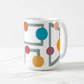 Mid-eeuwse moderne trapezzoïden en cirkels koffiemok (Voorkant rechts)
