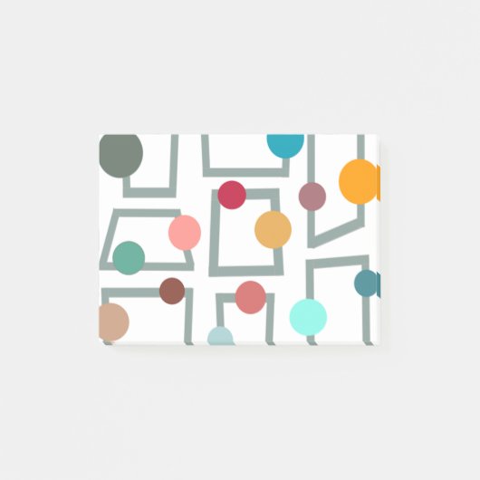 Mid-eeuwse moderne trapezzoïden en cirkels post-it® notes (Voorkant)