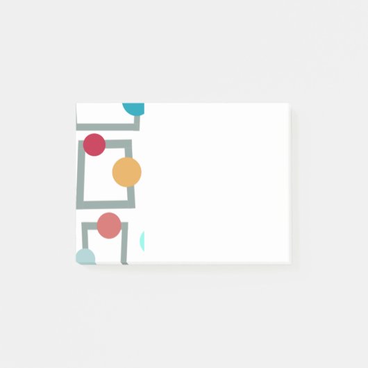 Mid-eeuwse moderne trapezzoïden en cirkels post-it® notes (Voorkant)