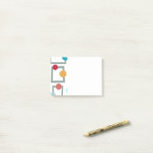 Mid-eeuwse moderne trapezzoïden en cirkels post-it® notes (Op bureau)