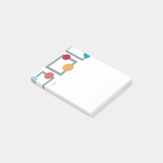 Mid-eeuwse moderne trapezzoïden en cirkels post-it® notes (Schuin)