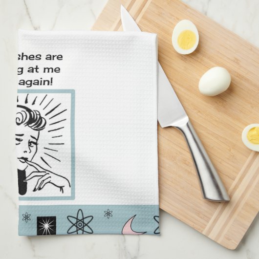 Mid-eeuwse retro-keukenhanddoek theedoek (Quarter Fold)