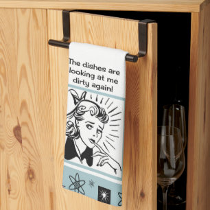 Mid-eeuwse retro-keukenhanddoek theedoek