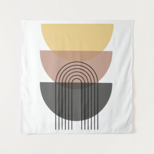 Mid-eeuwse tapijten/neutraal/geometrisch wandkleed