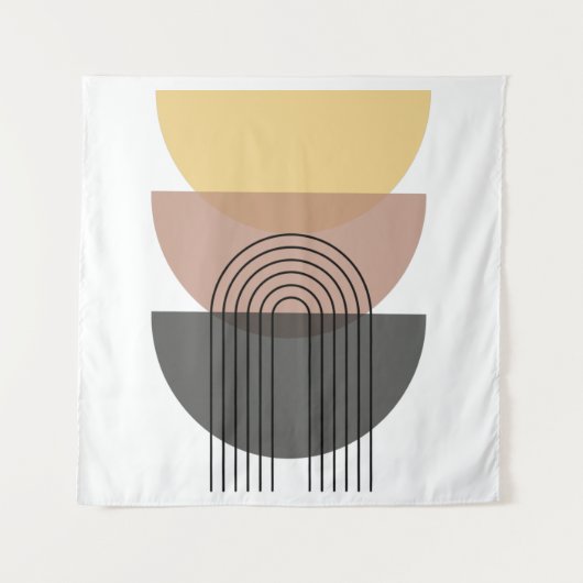 Mid-eeuwse tapijten/neutraal/geometrisch wandkleed (Voorkant)