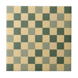 Mid Geometrische patroon decor groen geel klein Tegeltje