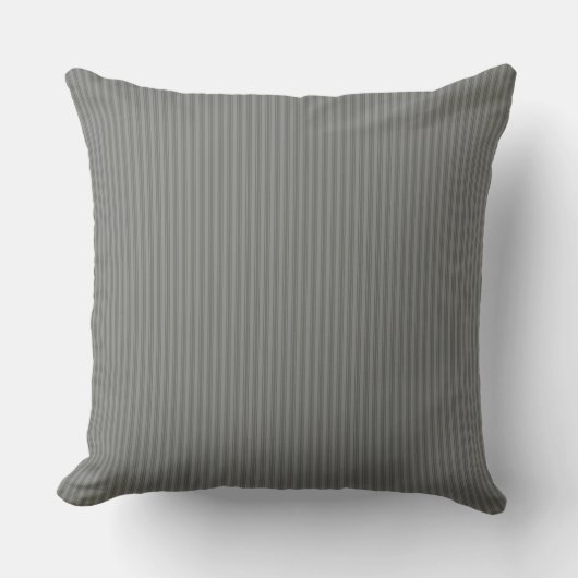 Mid Grey Ticking Stripe Cushion Kussen (Voorkant)