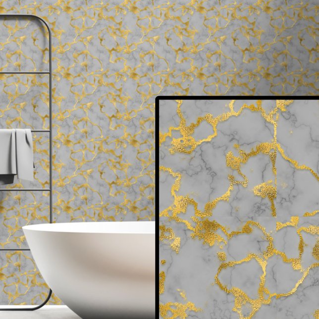 Mid Grijs Goud Gouden Behang (Creator heeft geüpload)