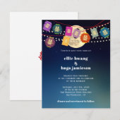 Mid Herfst Dubbele Geluk Lantaarn Lichten Bruiloft Kaart (Voorkant / Achterkant)