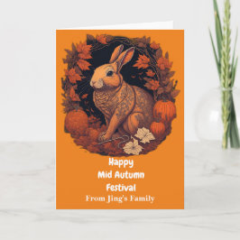 Mid Herfst Festival Konijn Maan groet Kaart