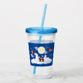 Mid Herfst Festival Maan Konijn Maancake Wolken Acryl Drinkbeker (Achterkant)